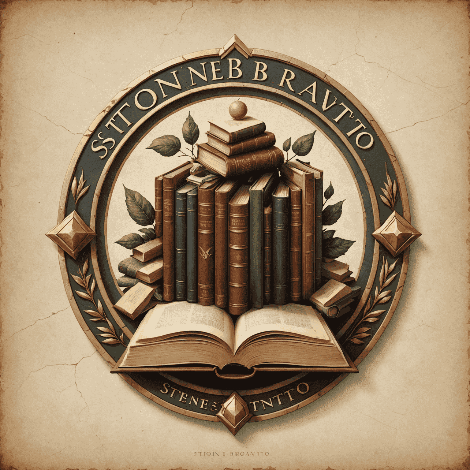 Logotipo da Stonebravento com elementos que representam Simone Tebet e livros