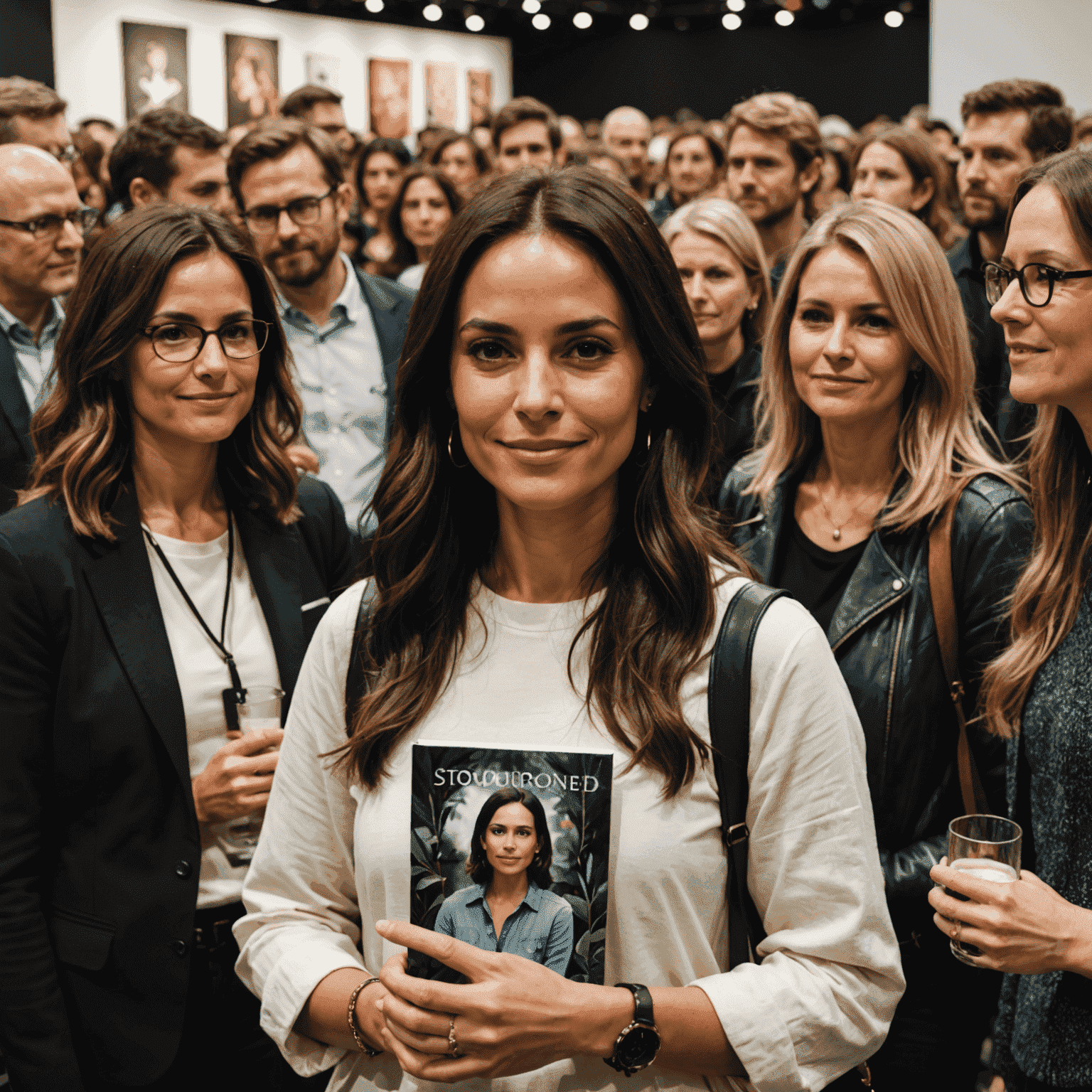 Simone Tebet em um evento de lançamento do seu livro, cercada por fãs